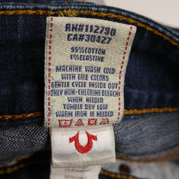 True Religion Becky Boot Cut Jeans Women's 26 Flap Pockets Stretch Low Rise A895 - Picture 8 of 10